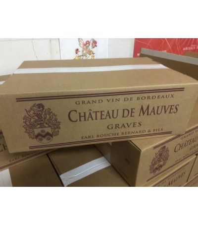 Caisse carton d'expédition gris 12 bouteilles 75cl Bordeaux